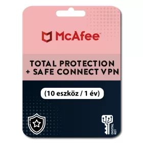   McAfee Total Protection + Safe Connect VPN (10 urządzeń / 1 rok)