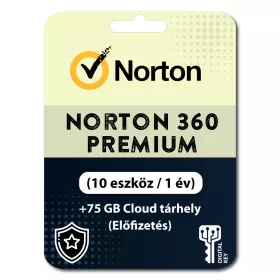   Norton 360 Premium + 75 GB Magazyn w chmurze (10 urządzeń / 1 rok) (Subskrypcja)