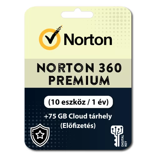 Norton 360 Premium + 75 GB Magazyn w chmurze (10 urządzeń / 1 rok) (Subskrypcja)