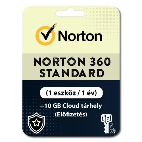 Norton 360 Standard + 10 GB Magazyn w chmurze (1 urządzenie / 1rok) (Subskrypcja)
